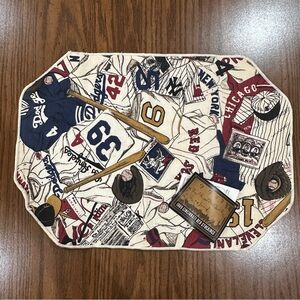 MLB Fabric Placement Napkin Set Cooperstown All Over Print Retro 90’s